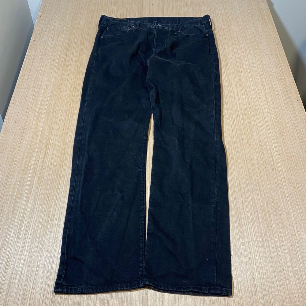 Levis 501 Original Fit Mens Black Straight Leg Button Fly Denim Jeans 36x32
